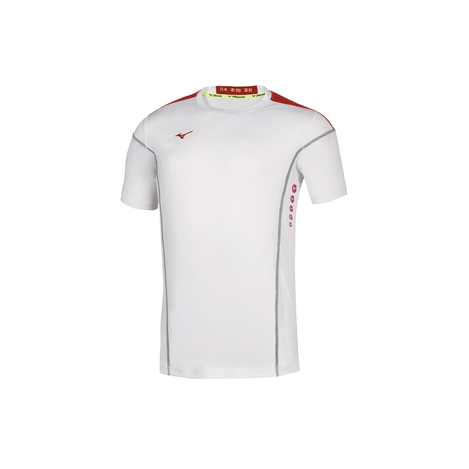 

Футболка Mizuno шестигранная прямоугольная, белый/красный
