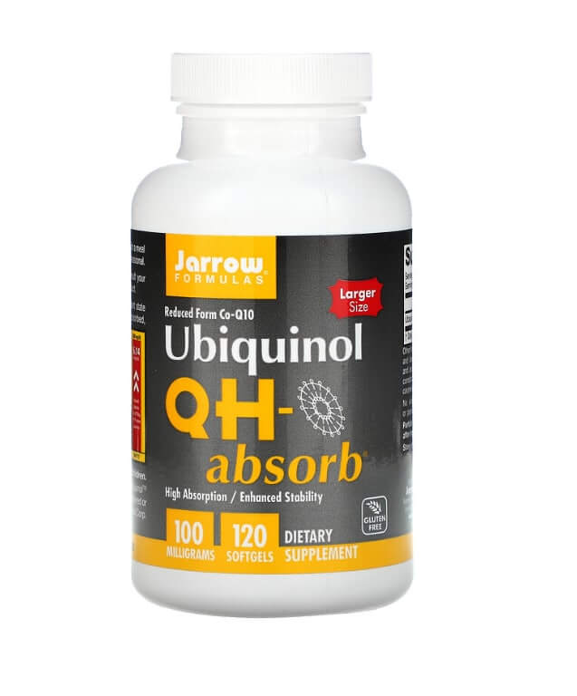 Убихинол QH-Absorb Jarrow Formulas 100 мг, 120 капсул jarrow formulas убихинол qh absorb и пирролохинолинхинон 30 капсул
