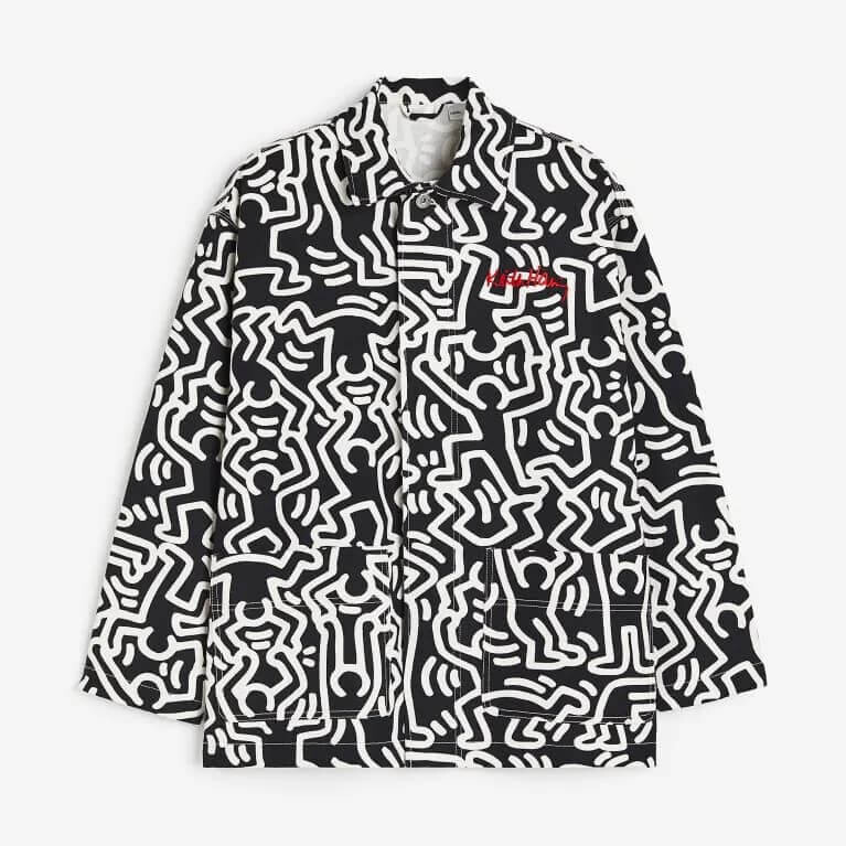 

Куртка H&M Keith Haring Regular Fit Twill, черный