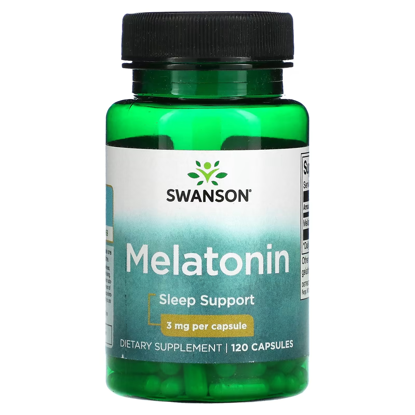 Swanson Мелатонин 3 мг, 120 капсул swanson высококонцентрированная омега 3 120 мини капсул