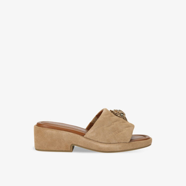 

Стеганые замшевые мюли kensington на плоской платформе Kurt Geiger London, коричневый