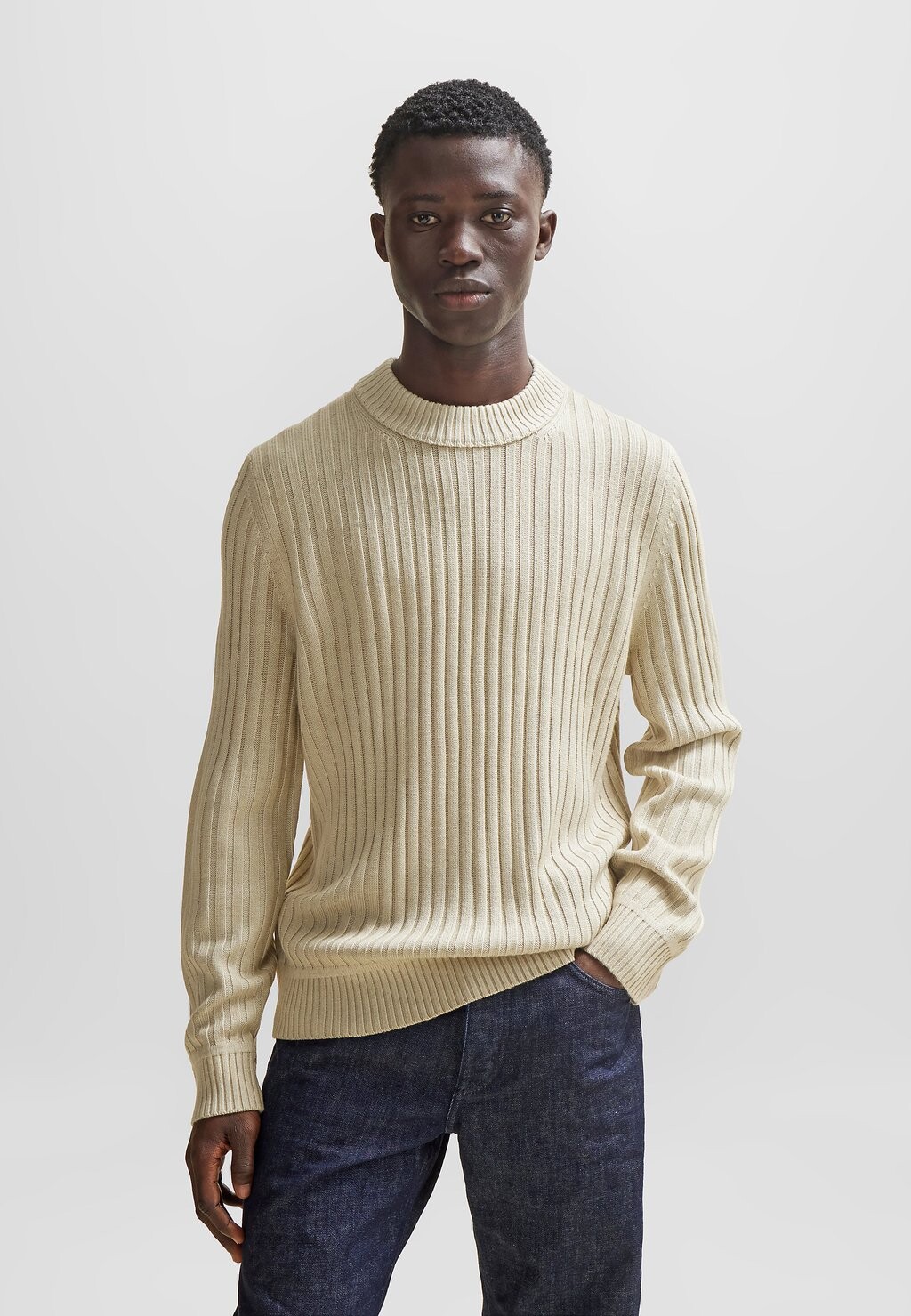 

Свитер вязаный KRIBEN BOSS, цвет light beige