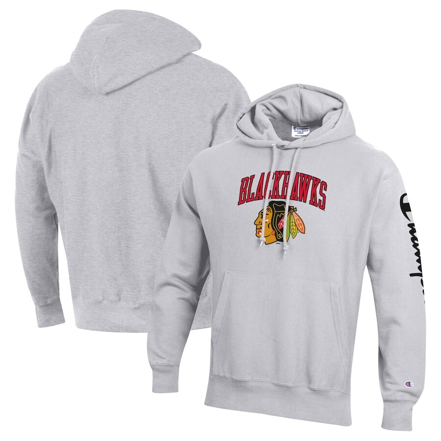 

Пуловер с капюшоном Champion Chicago Blackhawks, серый