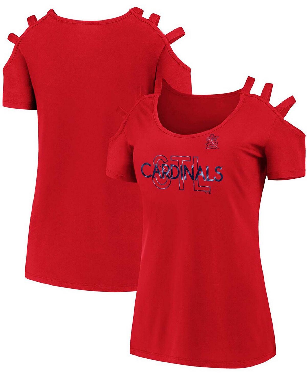 

Женская красная футболка с открытыми плечами на трех бретелях St. Louis Cardinals Fanatics, красный