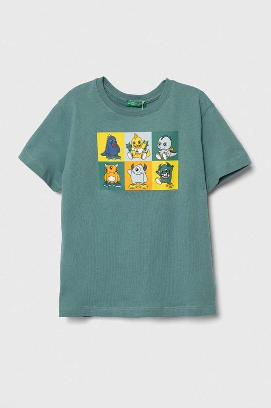 

Хлопковая футболка для детей United Colors of Benetton, зеленый