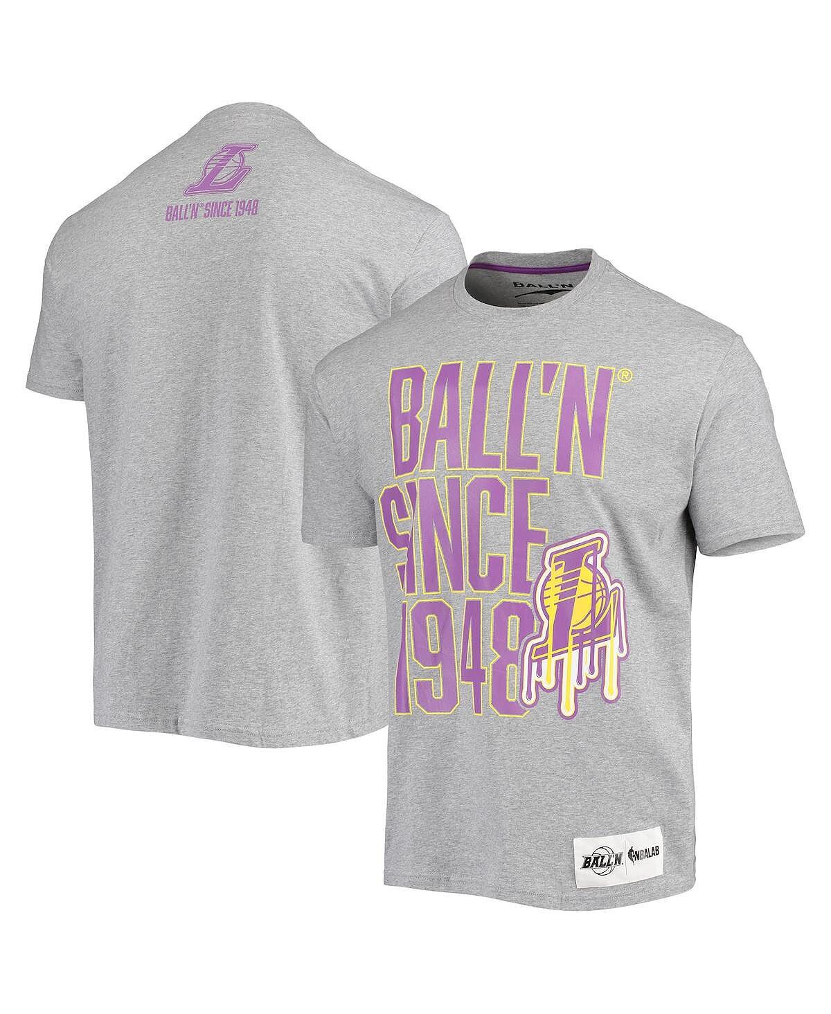 

Мужская футболка heather grey los angeles lakers с 1948 года BALL'N, мульти