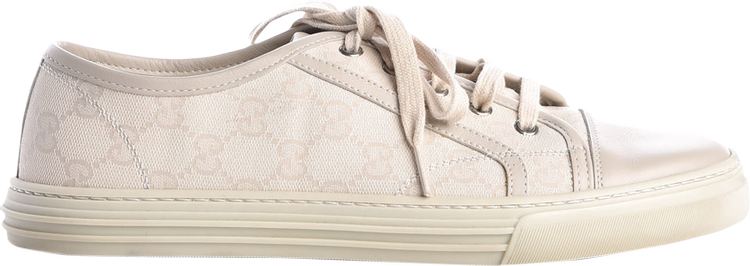 Кроссовки Gucci Wmns GG Low Cotton Washed - White, белый - фото