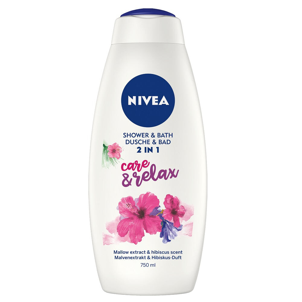 

Nivea Shower & Bath 2in1 Care&Relax пена для ванн и гель для душа 750мл