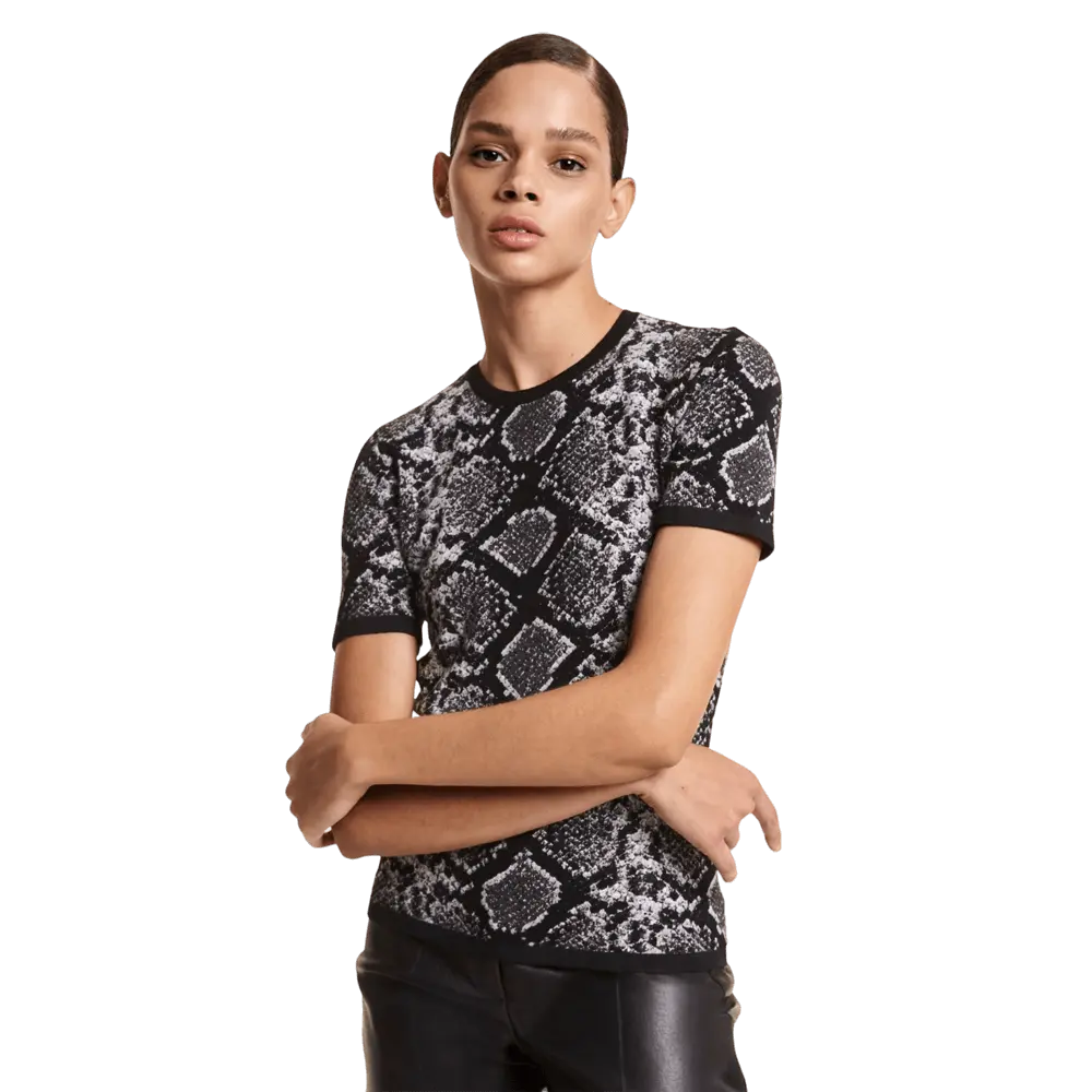 

Свитер Michael Kors Python Jacquard Stretch Viscose Short-Sleeve, серый