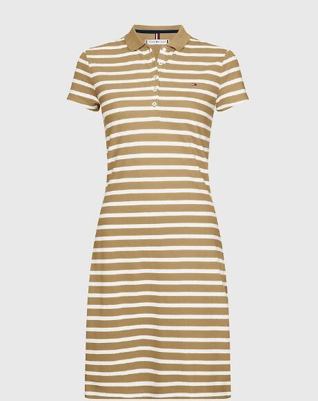 

Платье-поло в полоску Tommy Hilfiger Slim Fit Stripe Polo, бежевый