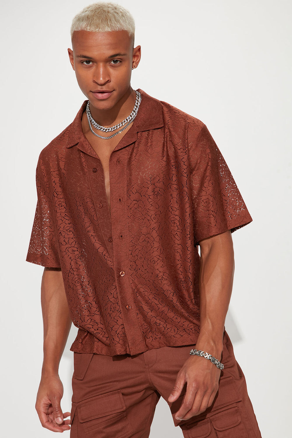 

Рубашка Fashion Nova ZDF01K310016, коричневый