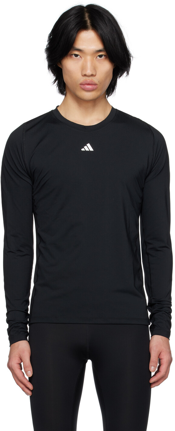 

Черная футболка с длинным рукавом для тренинга Techfit adidas Originals, Черный