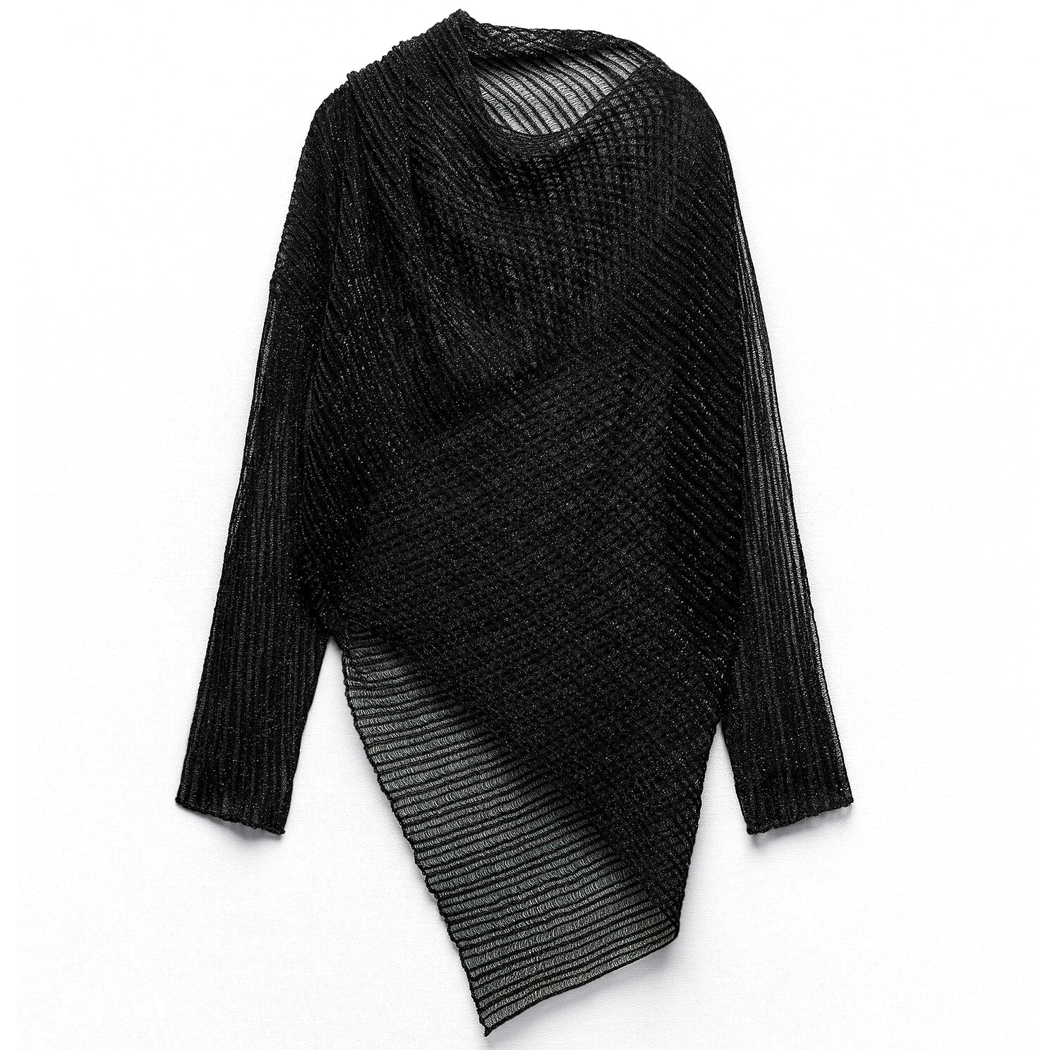 топ zara textured asymmetric коричневый белый Топ Zara Asymmetric Knit, черный