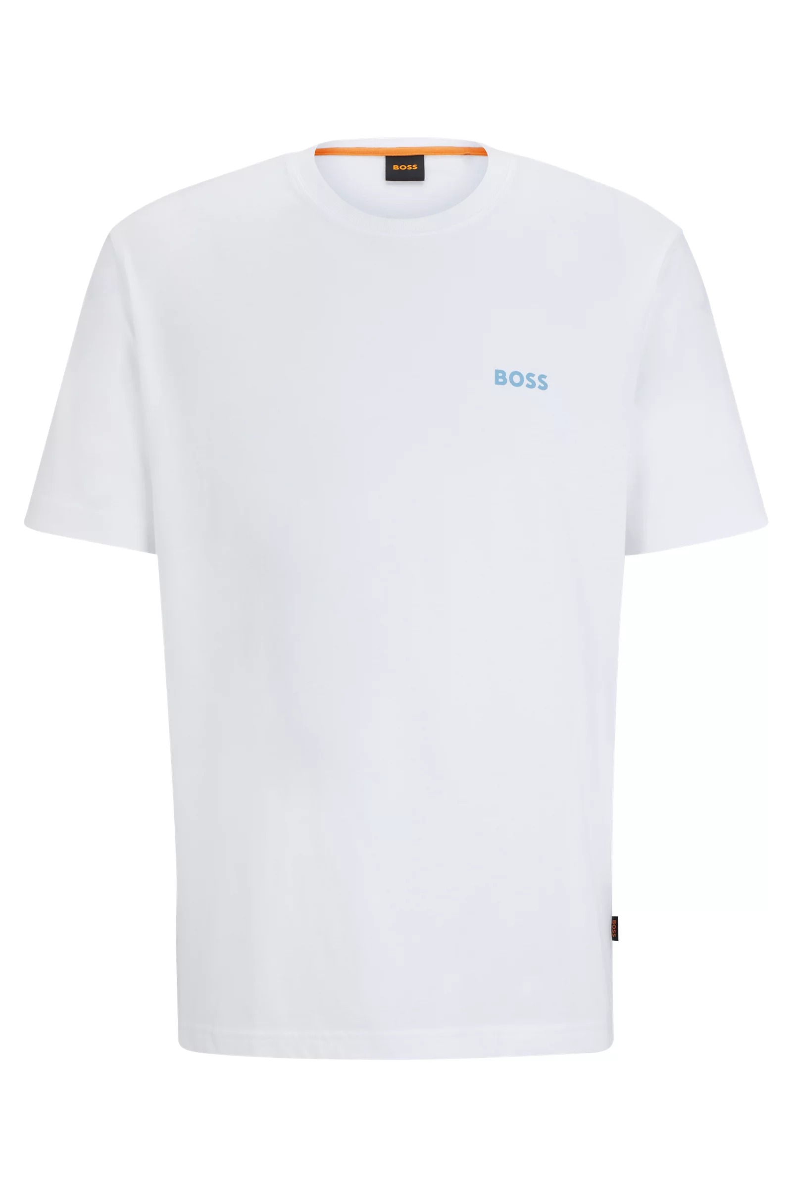цена Футболка Boss Cotton-jersey With Decorative Reflective Artwork, белый