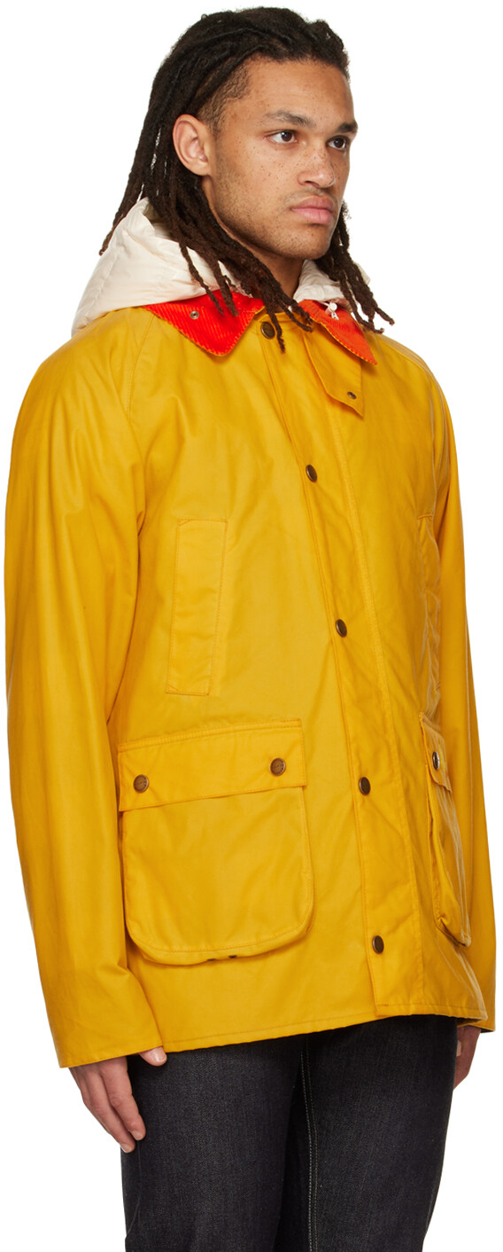 

2 Moncler 1952 Yellow Barbour Edition Wight Короткое пуховое пальто Moncler Genius, Желтый