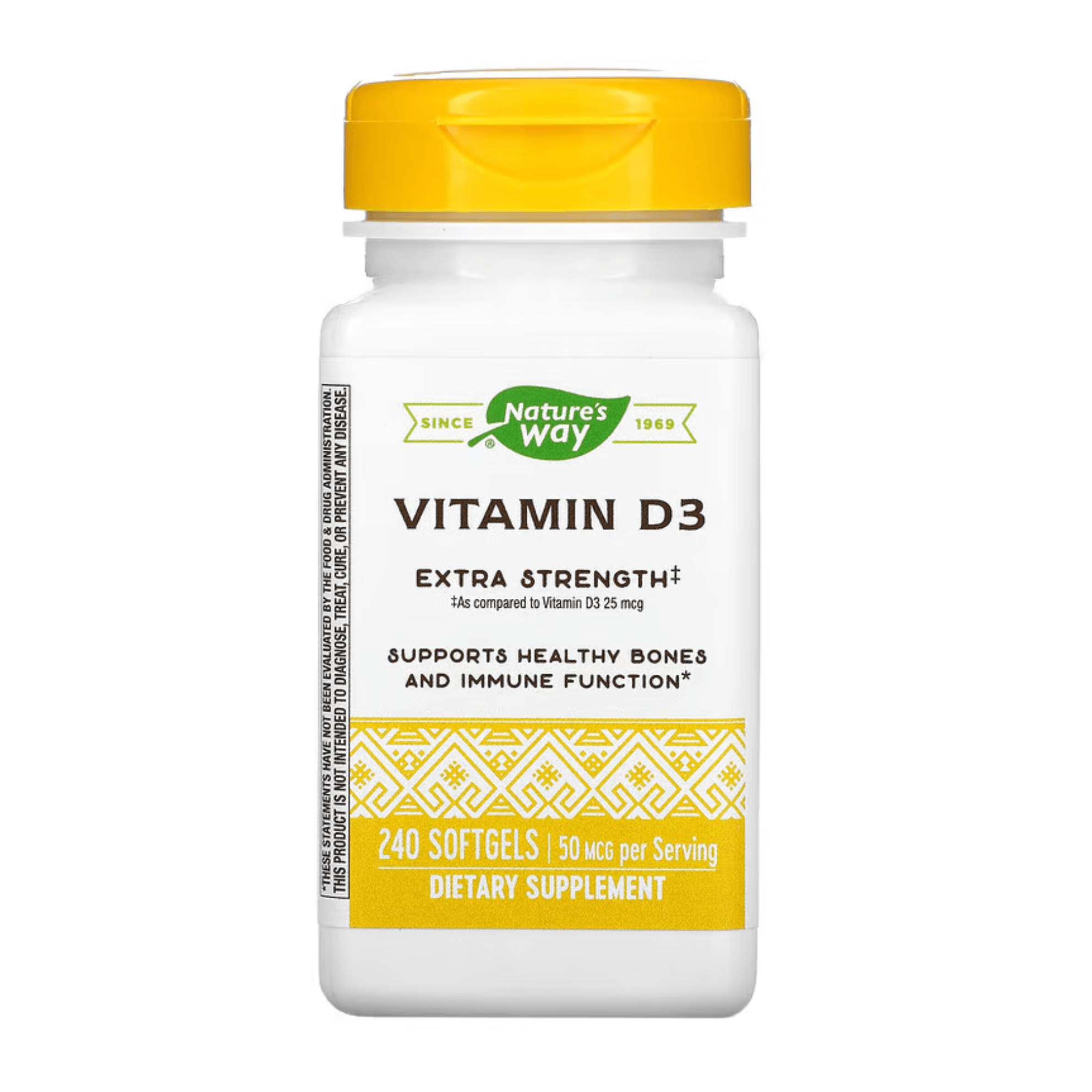 Витамин D3 Nature's Way, 50 мкг, 240 капсул витамин d3 2000 iu be first 60 капсул для иммунитета костей зубов сердца суставов