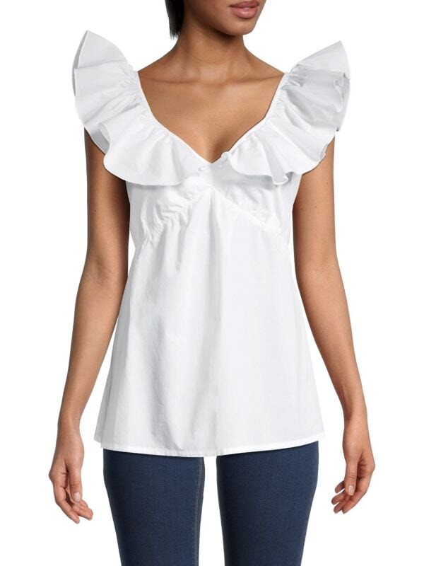 

Топ с Оборками French Connection Azana в стиле ампир, linen / white