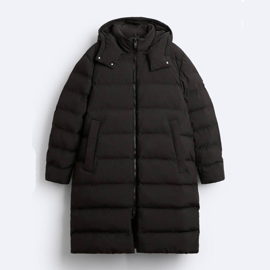 

Куртка длинная утепленная Zara, черный