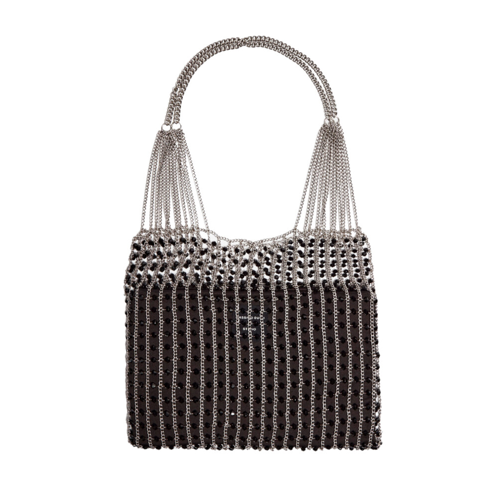 

Сумка Massimo Dutti Party Chain With Beads Studio, серебряный