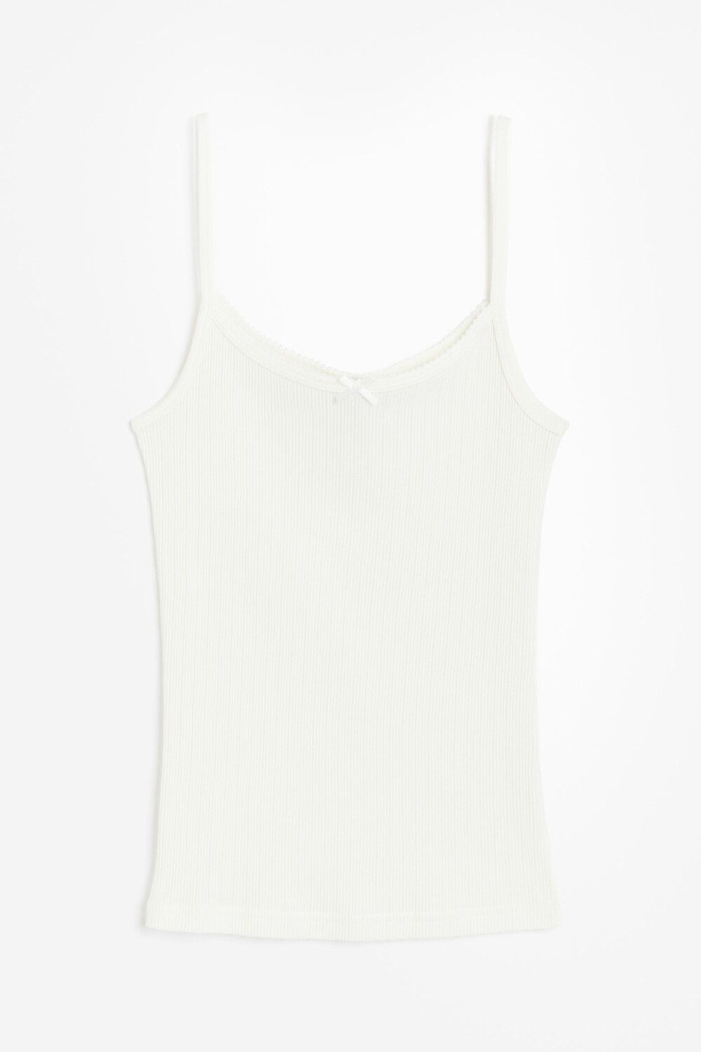 

Топ H&M Picot-trimmed Camisole, кремовый