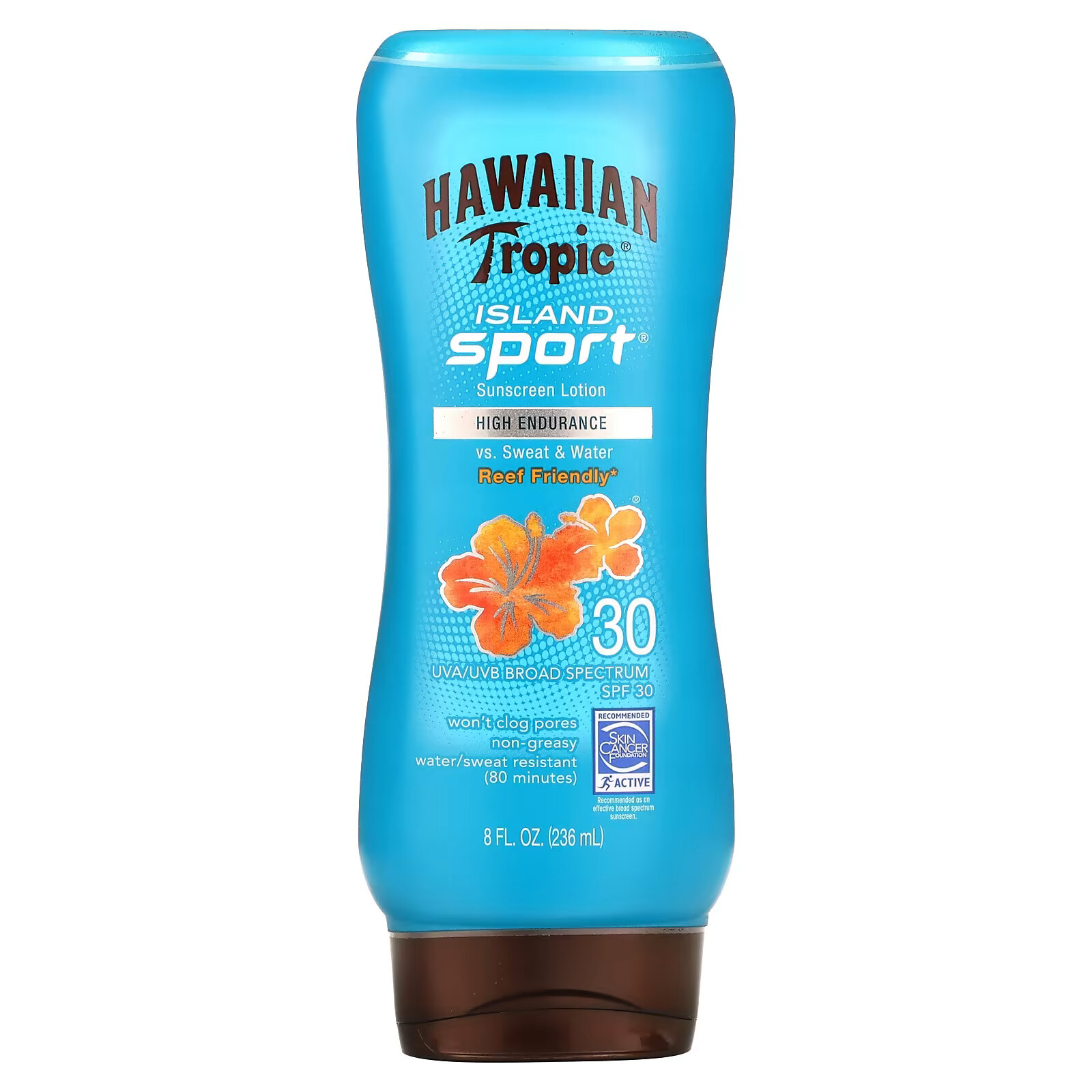 Hawaiian Tropic, Высокоэффективное солнцезащитное средство Island Sport с SPF 30, легкий тропический аромат, 236 мл - фото