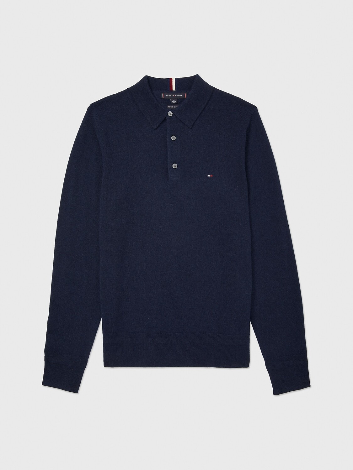 

Поло из переработанного кашемира с длинным рукавом regular fit Tommy Hilfiger, темно-серый вереск