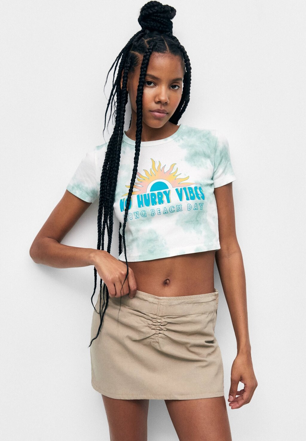 

Футболка с принтом PULL&BEAR, зеленый