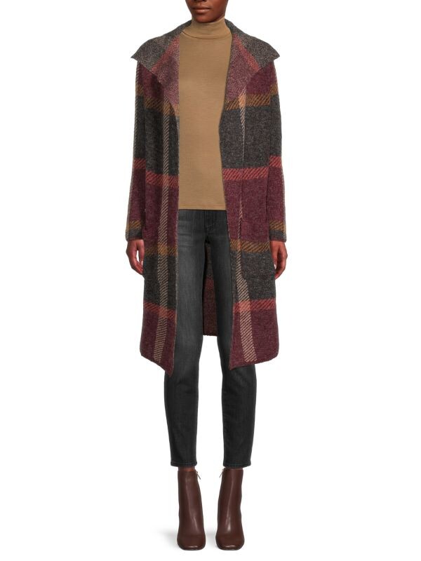 

Элегантный кардиган с отложным воротником Joseph A New york plaid