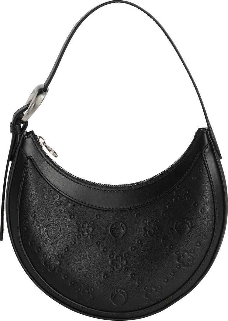 

Сумка Marine Serre Moonogram Embossed Leather Eclips Mini Bag Black, черный