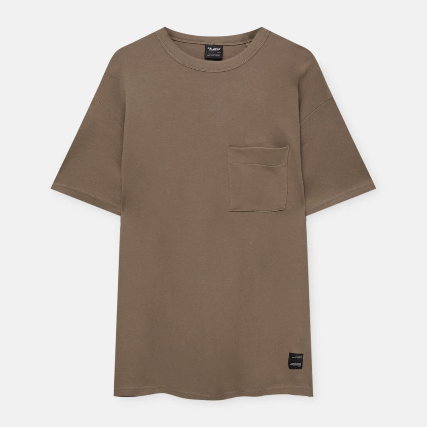 

Футболка Pull&Bear Short Sleeve With Pocket, коричневый