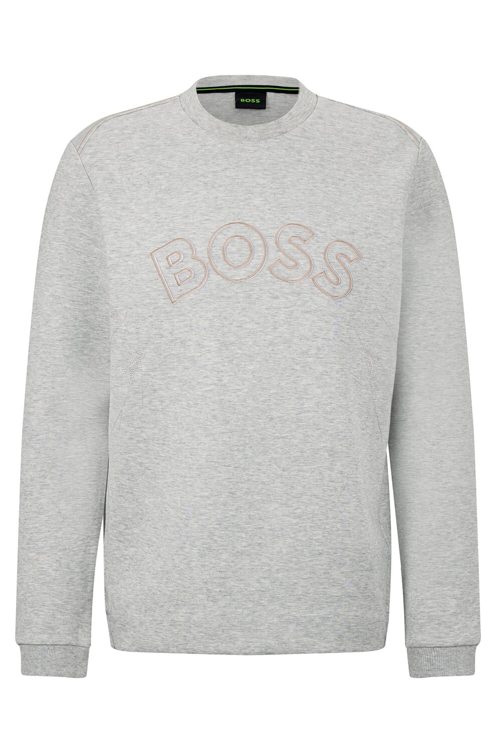 

Свитшот Hugo Boss Regular-fit With Grid Artwork And Curved Logo, светло-серый