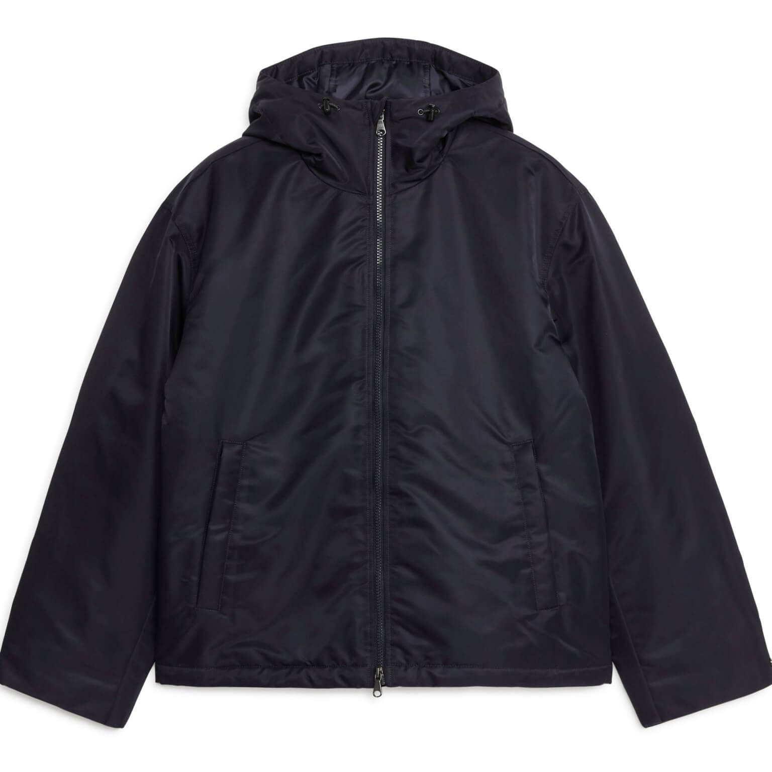 Куртка ARKET Active Hooded, темно-синий куртка nike средней длины несъемный капюшон карманы влагоотводящая регулируемый капюшон размер l коричневый