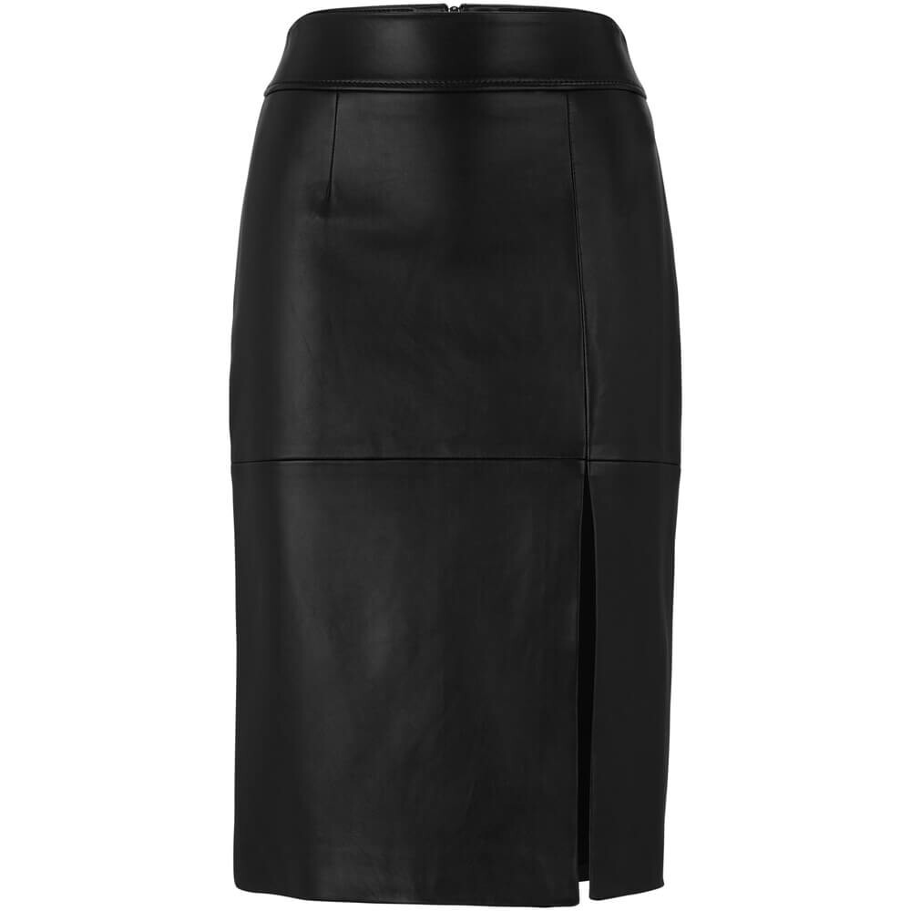 

Юбка Boss Slim-Fit Pencil In Grained Leather, черный