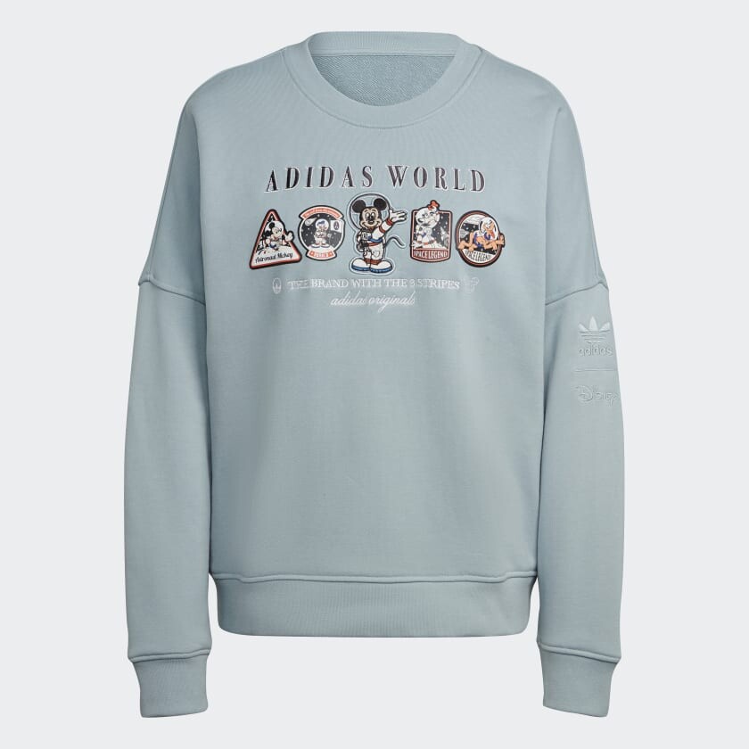 

Свитшот Adidas Loose Disney, серовато-синий/принт