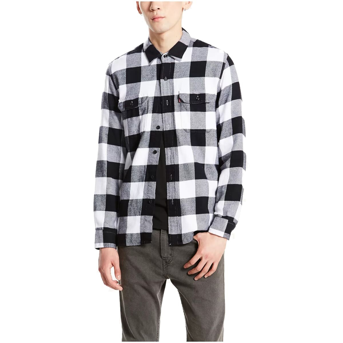 

Рубашка Levi's Classic Worker Relaxed-Fit Long Sleeve, черно-белый