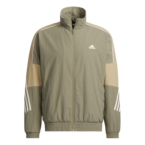 

Куртка Men's Adidas Si Wov Jkt Contrasting Colors Sports Stand Collar Logo Autumn Olive, Зеленый