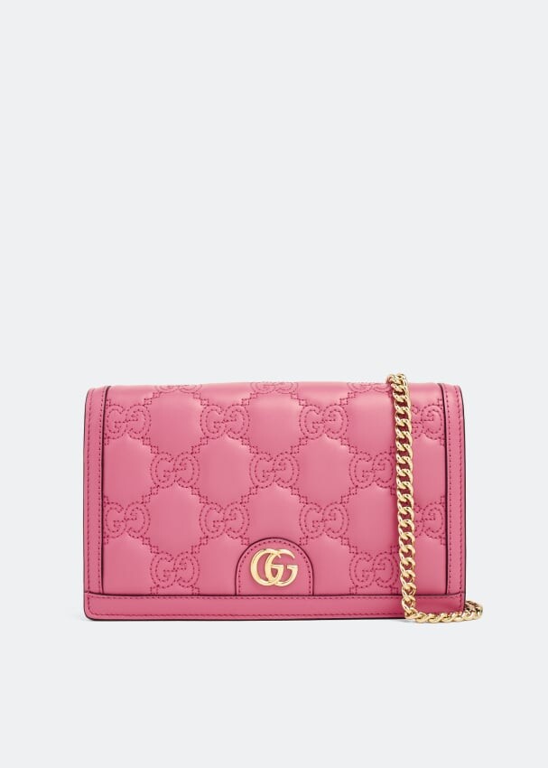 

Кошелек GUCCI GG Matelassé chain wallet, розовый