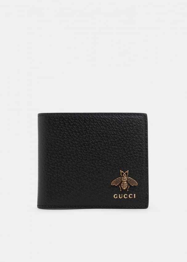 Кошелек GUCCI Animalier leather wallet, черный wallet woodland leather