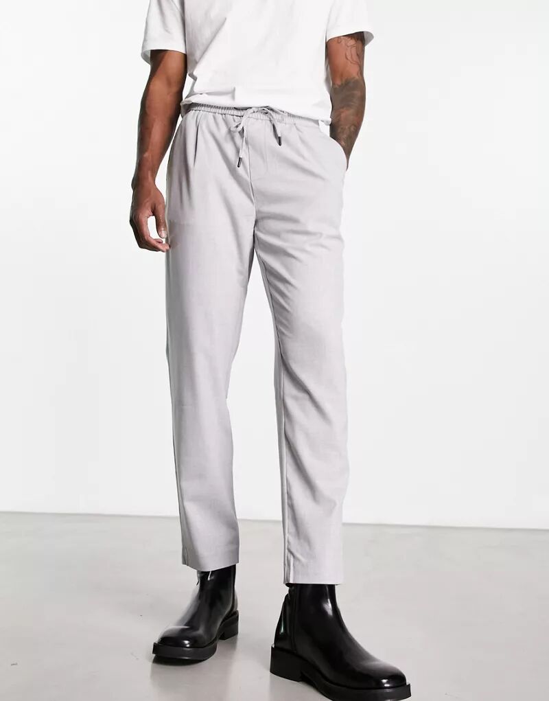 Pull&Bear – узкие элегантные брюки светло-серого цвета