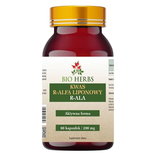 

Bio Herbs, R-альфа-липоевая кислота R-ALA 200 мг, 60 капсул.