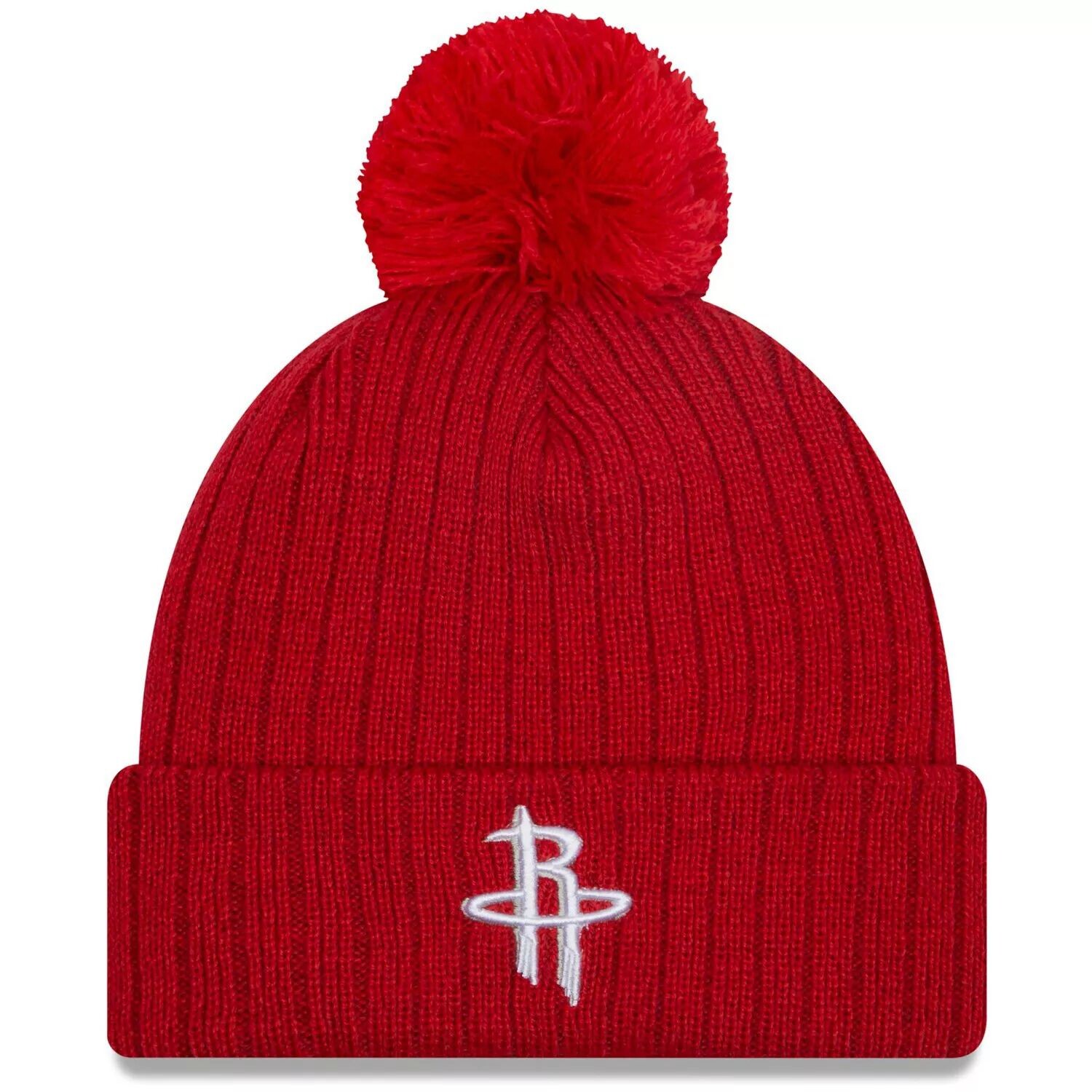 

Мужская вязаная шапка New Era Red Houston Rockets Breeze с манжетами и помпоном