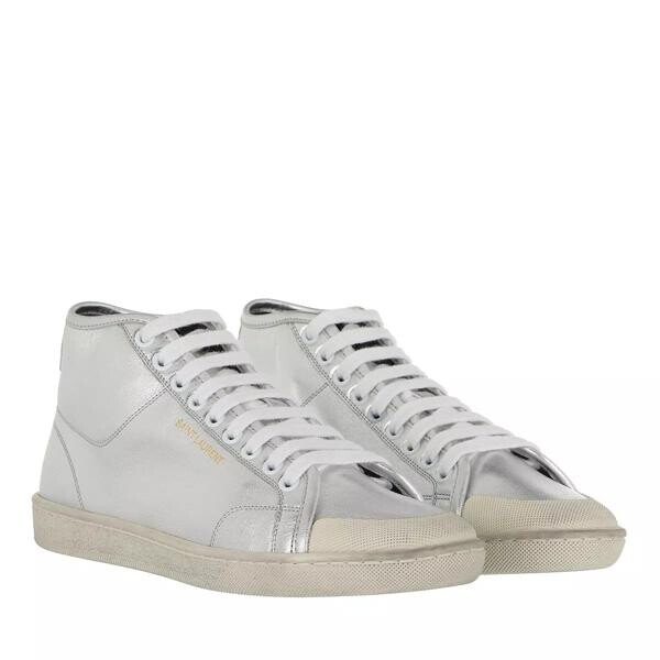 

Кроссовки court classic sl/39 mid-top sneakers leather Saint Laurent, серебряный, Серый, Кроссовки court classic sl/39 mid-top sneakers leather Saint Laurent, серебряный