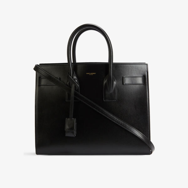 

Маленькая кожаная сумка-тоут Sac De Jour Saint Laurent, цвет nero/nero