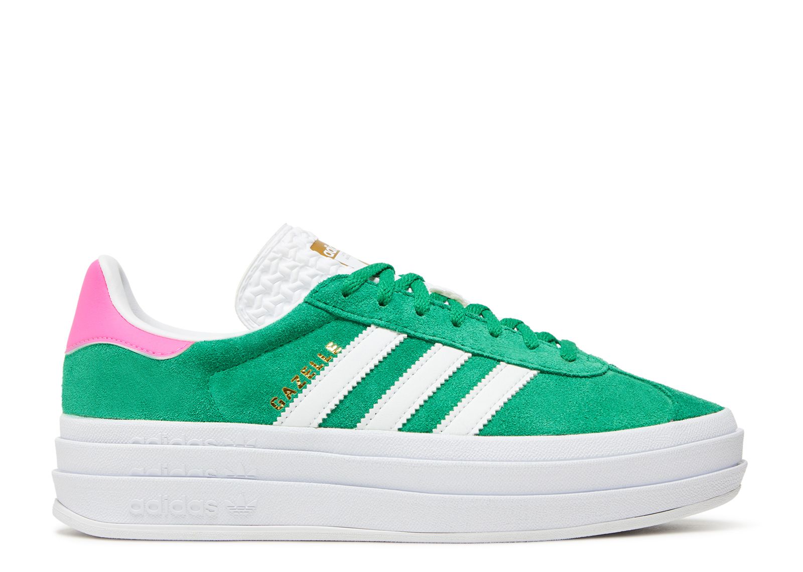 Кроссовки adidas Wmns Gazelle Bold 'Green Lucid Pink', зеленый
