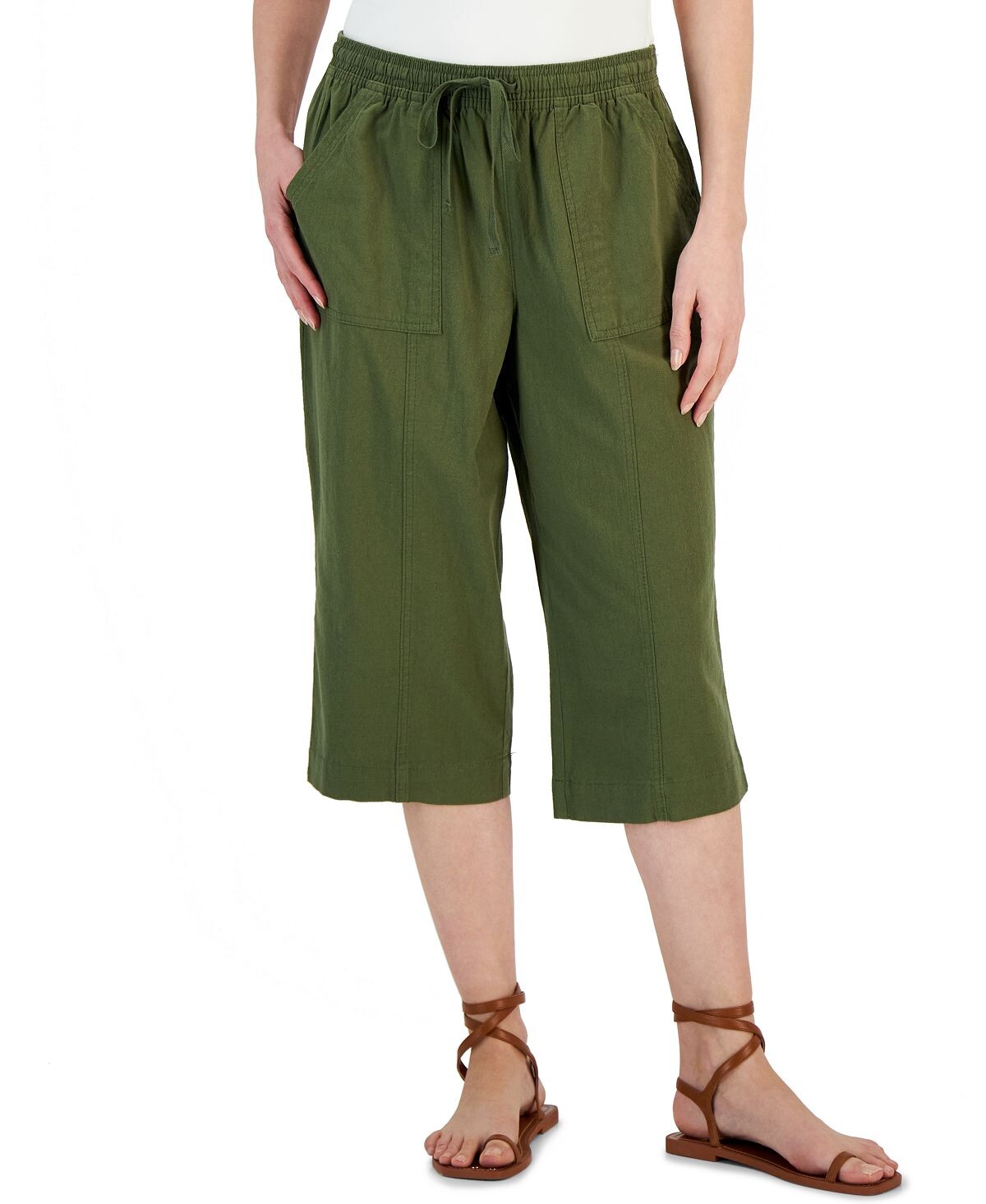 

Женские хлопковые капри без застежек quinn, созданные для macy's Karen Scott, мульти