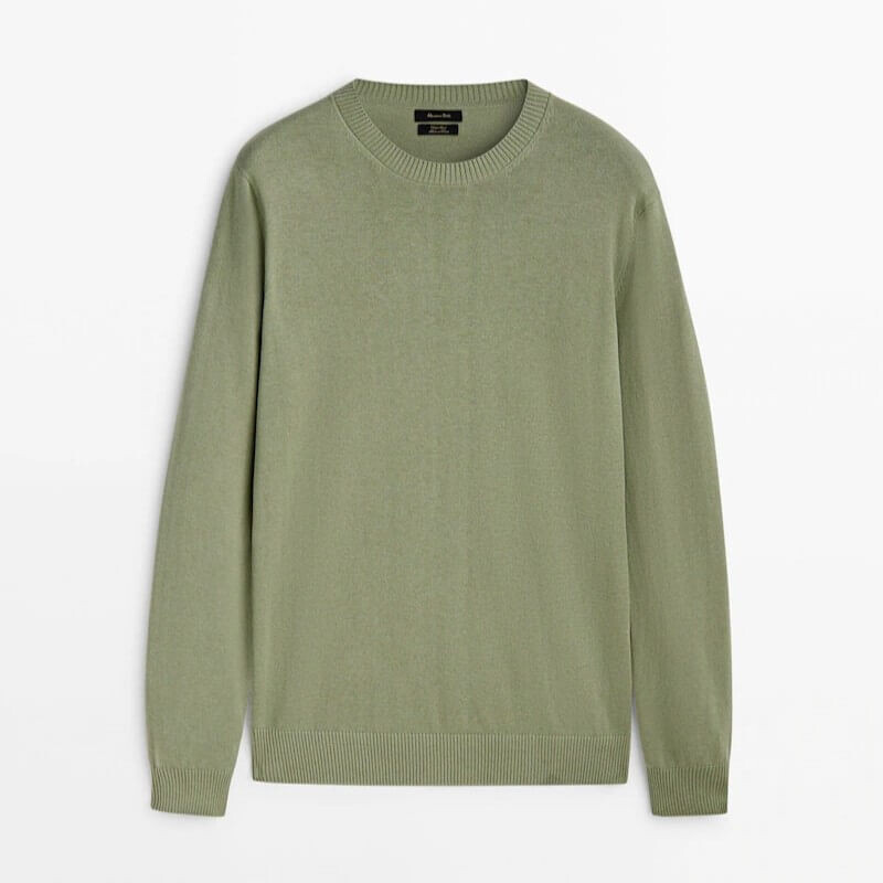 

Свитер Massimo Dutti Crew Neck Knit, зеленый