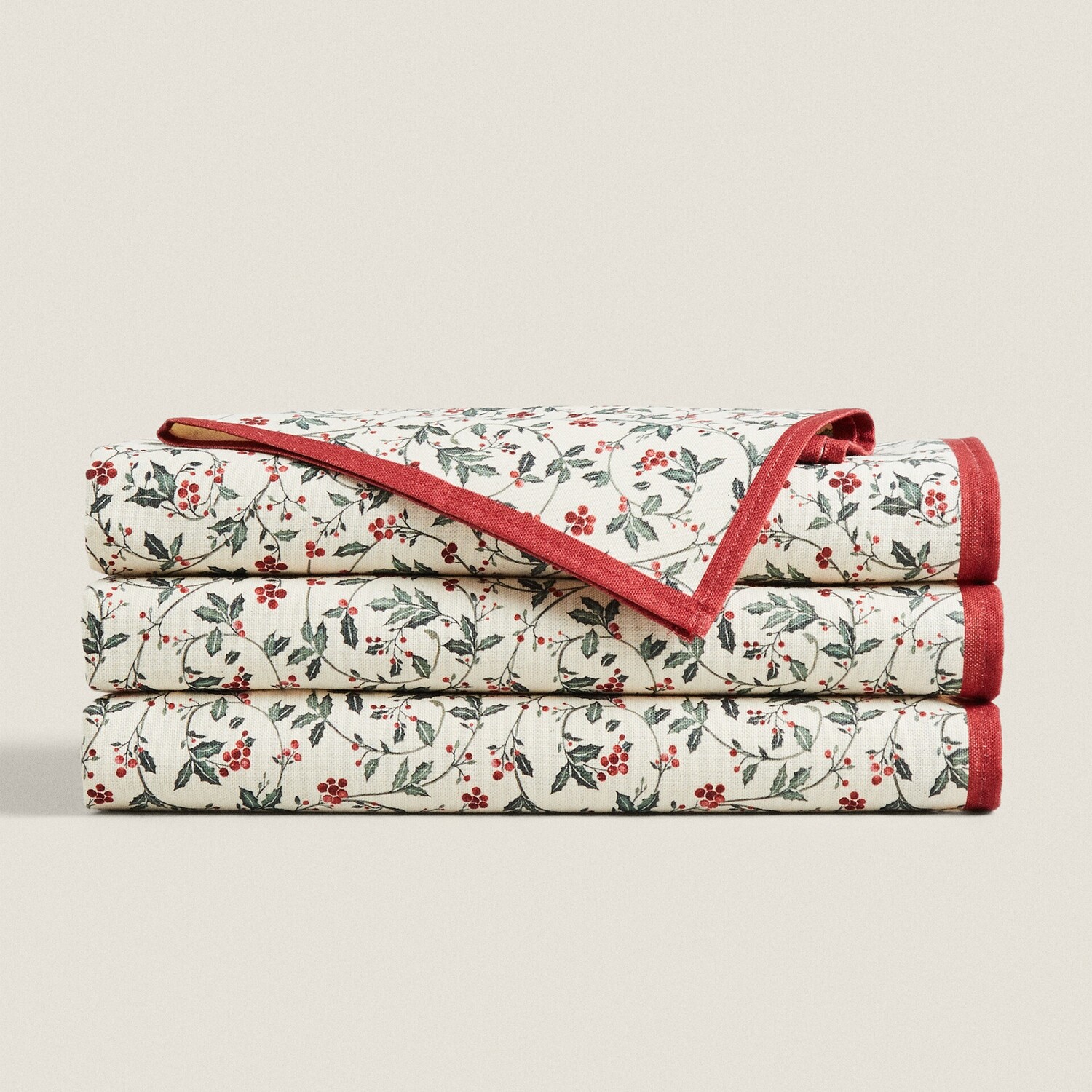 

Скатерть Zara Home Cotton Christmas Vine, кремовый/мультиколор