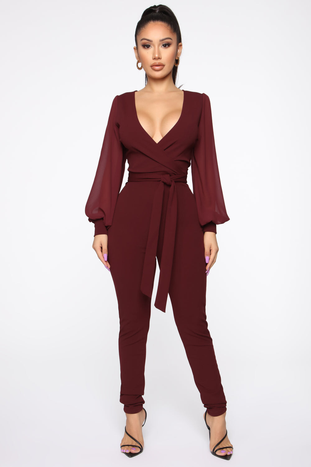 

Комбинезон Fashion Nova J3392, бордовый