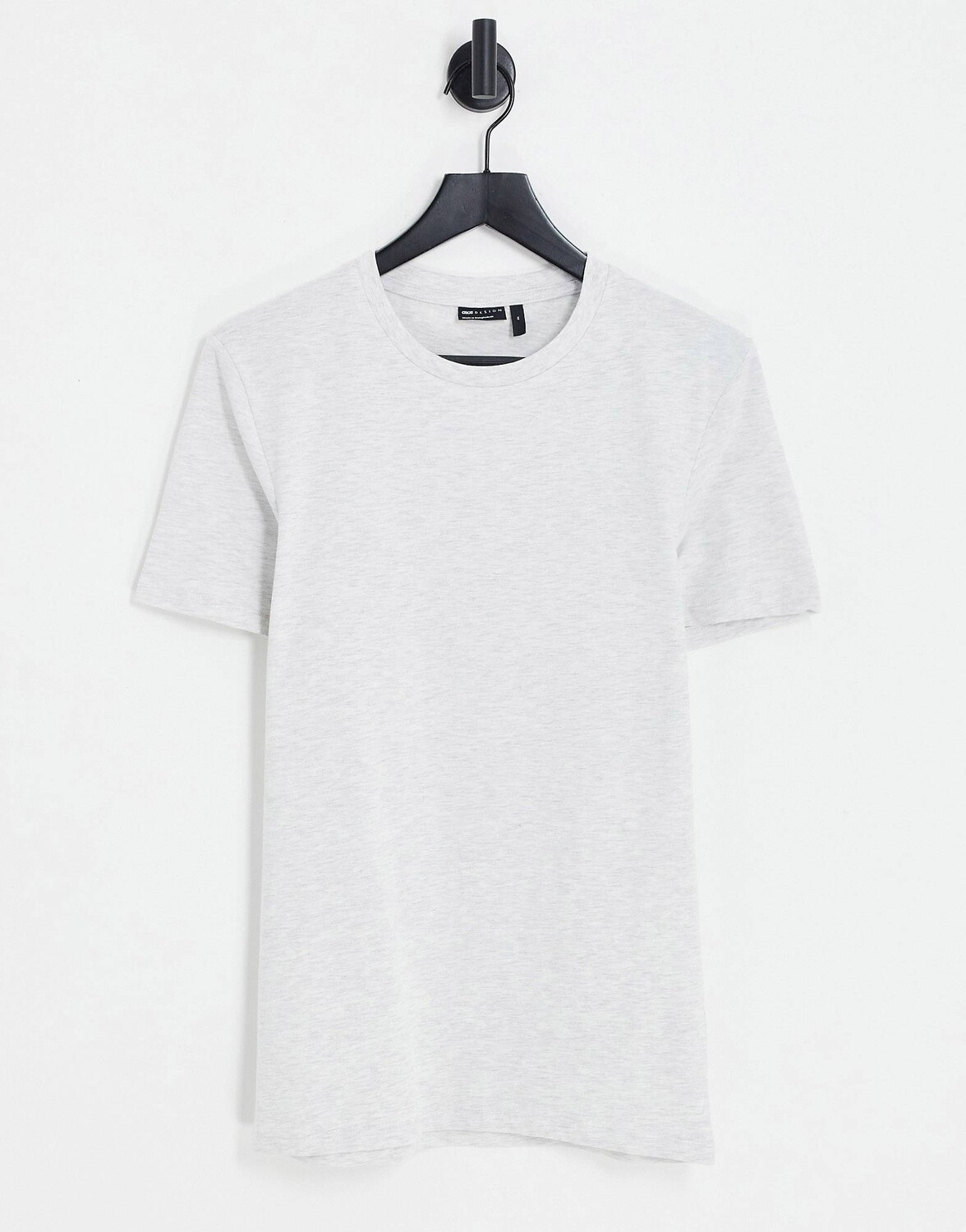 

Белая меланжевая футболка прямого кроя с круглым вырезом ASOS DESIGN