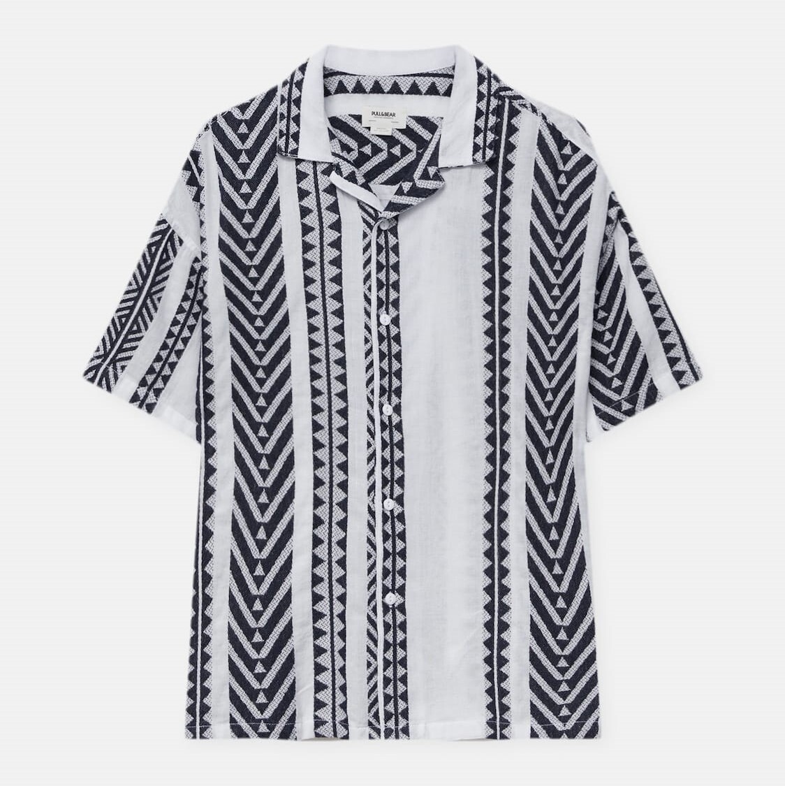 

Рубашка Pull&Bear Print Short Sleeve, белый